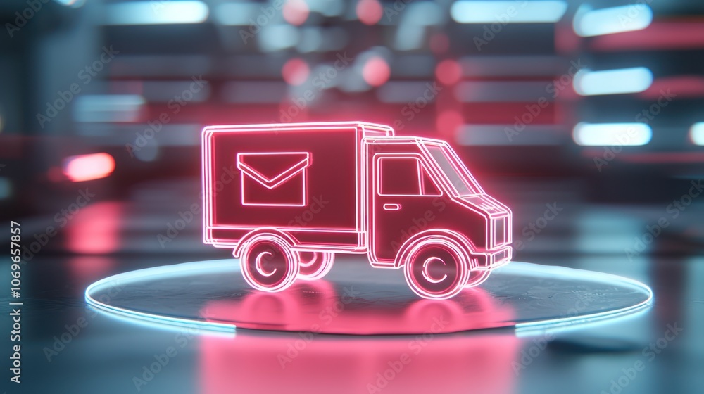 Poster enhance delivery efficiency with speed lines around package visualization