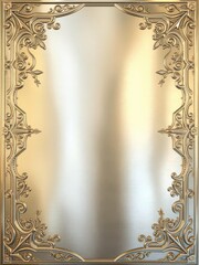 Obraz premium Shiny silver and gold abstract metal background design with geometric shapes and intricate patterns, geometric, background