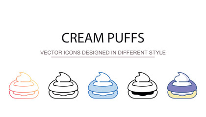Cream Puffs icon design with white background stock illustration