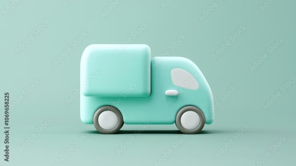 Poster explore the versatility of a moving van with package symbol for efficient transportation