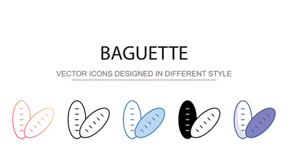 Baguette icon design with white background stock illustration