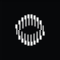 black white line geometric eye lens vector icon logo design concept