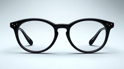 Vector illustration of geeky eyeglasses, showcasing black-framed spectacles in a realistic icon design.