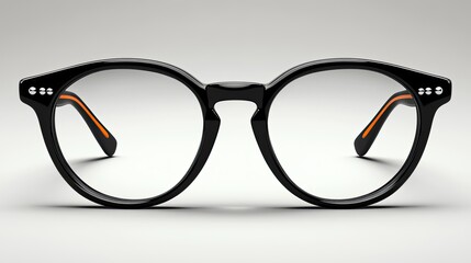 Vector illustration of geeky eyeglasses, showcasing black-framed spectacles in a realistic icon design.
