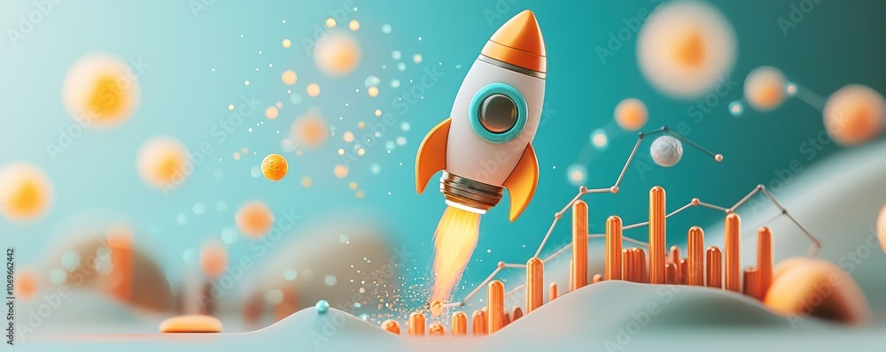 Aufkleber rocket propels business growth exploring the impact of ascending market trends through dynamic data 
