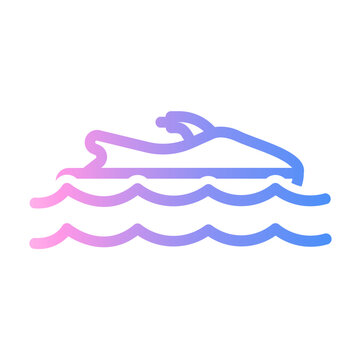 jetboat Line Gradient Icon