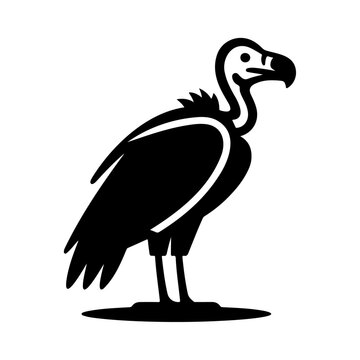 recommend clip art: Black silhouette vulture bird animal sitting vector icon design