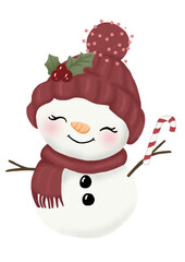 snowman with hat and scarf