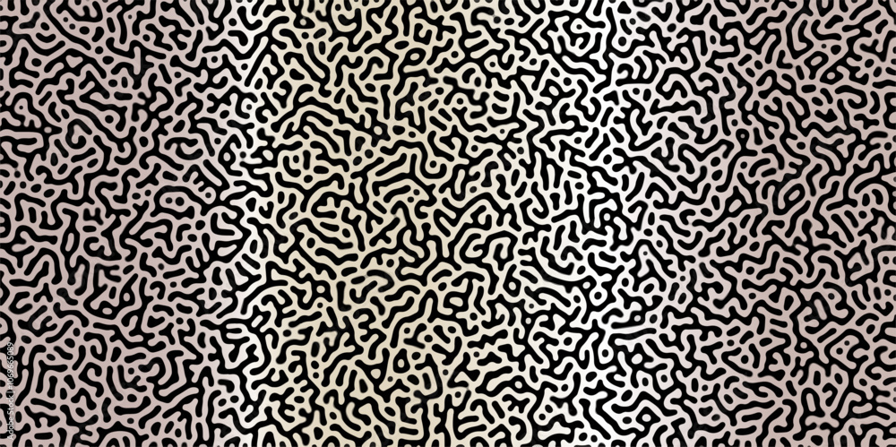 Poster abstract reaction-diffusion turing pattern natural texture gray gradient color scheme. linear design