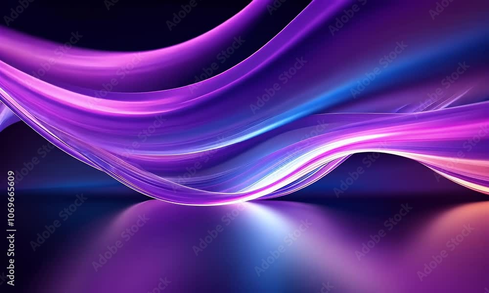 Poster abstract colorful wavy lines on dark background vector presentation design, black solid background
