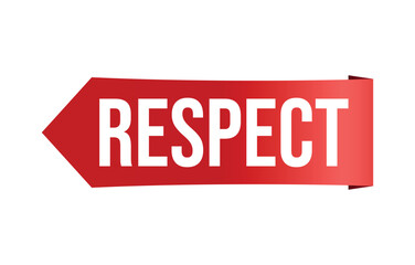 Respect banner design. Respect icon. Flat style vector illustration.
