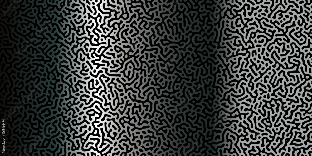Aufkleber abstract reaction-diffusion turing pattern natural texture silber and green gradient color scheme. l