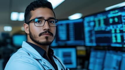 Fototapeta premium Engineers overseeing robotic systems optimizing industrial processes, industrial technology, innovation, processes