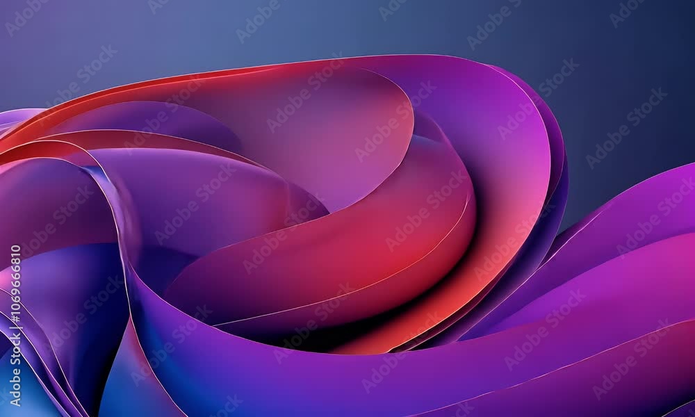 Poster abstract background with colorful wavy lines on blue, simple shapes in the style of 3d render, digit