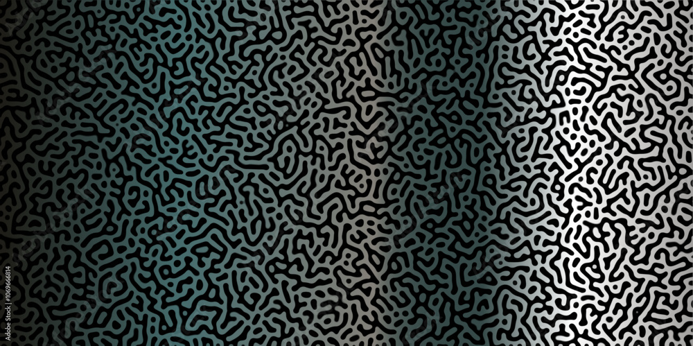 Poster abstract reaction-diffusion turing pattern natural texture silber and green gradient color scheme. l