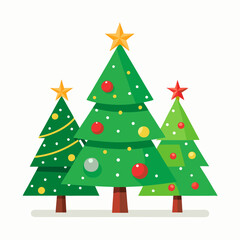 Christmas Trees A With White Background