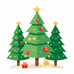 Christmas Trees A With White Background