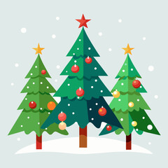 Christmas Trees A With White Background
