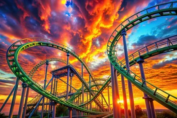 a roller coaster is shown with the word  ride  on it