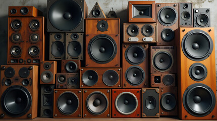 Obraz premium Vintage Speaker Collection Display