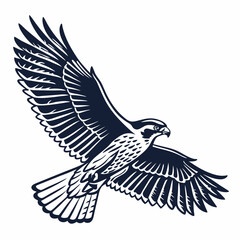 Eagle in flight silhouette vector illustration 