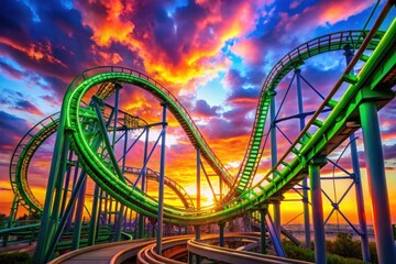 a roller coaster is shown with the word  ride  on it