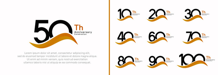 Fototapeta premium anniversary logotype set. vector design black color number can be use for special moment