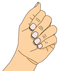 Finger nails dirty poor hygiene,illustration on white background