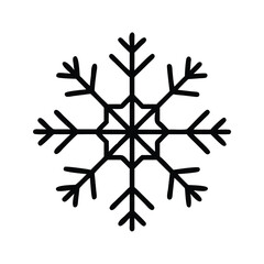 Outline Icon of Snowflake Symbol, Minimalist outline icon of a snowflake, representing winter, cold weather, ice, and seasonal holidays.
