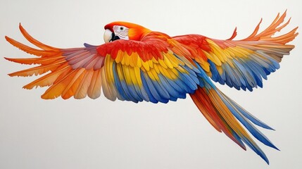 Fototapeta premium A Scarlet Macaw in Flight
