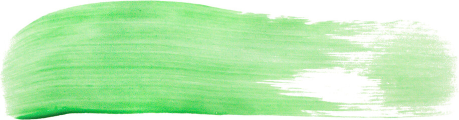 Green brush stroke isolated on white background