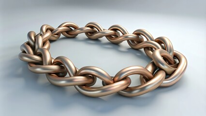 Fototapeta premium A Circular Interlocking Chain of Polished Metal Links