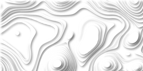 paper cut 3d render topography abstract, beautiful white Background. geometric map relief texture with curved layers and shadow. Realistic papercut decoration textured with wavy vector design.