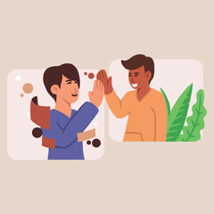 Toast Communication Man Flat Designs Illustration Vector