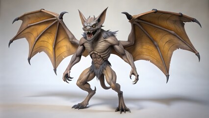Fototapeta premium A Ferocious, Winged, Fanged Creature with Claws