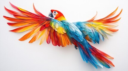 Fototapeta premium Colorful Macaw Paper Art