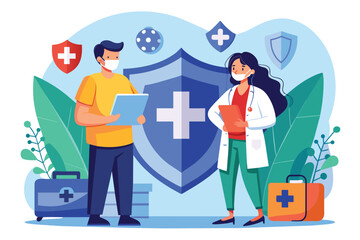 Man And Doctor Discussing Medical Insurance Coverage