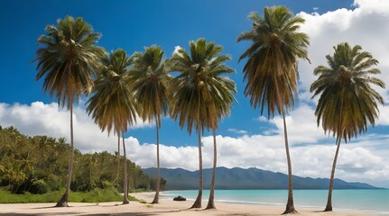 Palm trees in the Thala Beach area of Port Douglas.generative.ai
