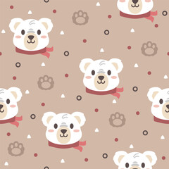 Cute Polar Bear Vector Pattern Fashion Design.