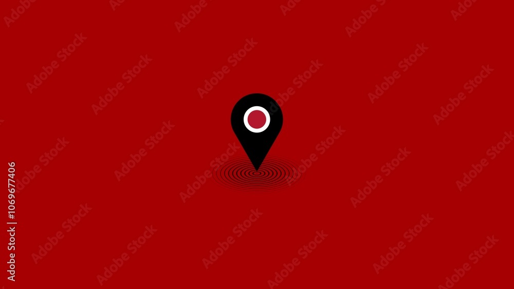 Poster illustration icon of simple forms of point of location