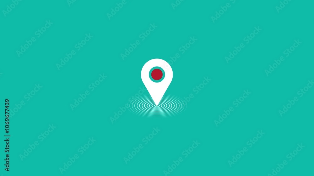 Poster illustration icon of simple forms of point of location
