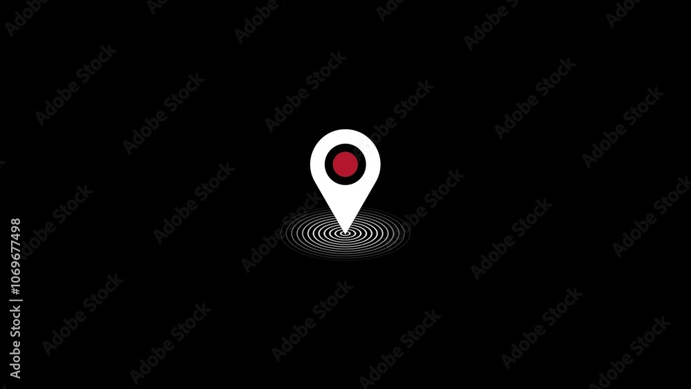 Poster illustration icon of simple forms of point of location