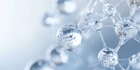 Close-up group water droplets that are floating air D Design of Hyaluronic