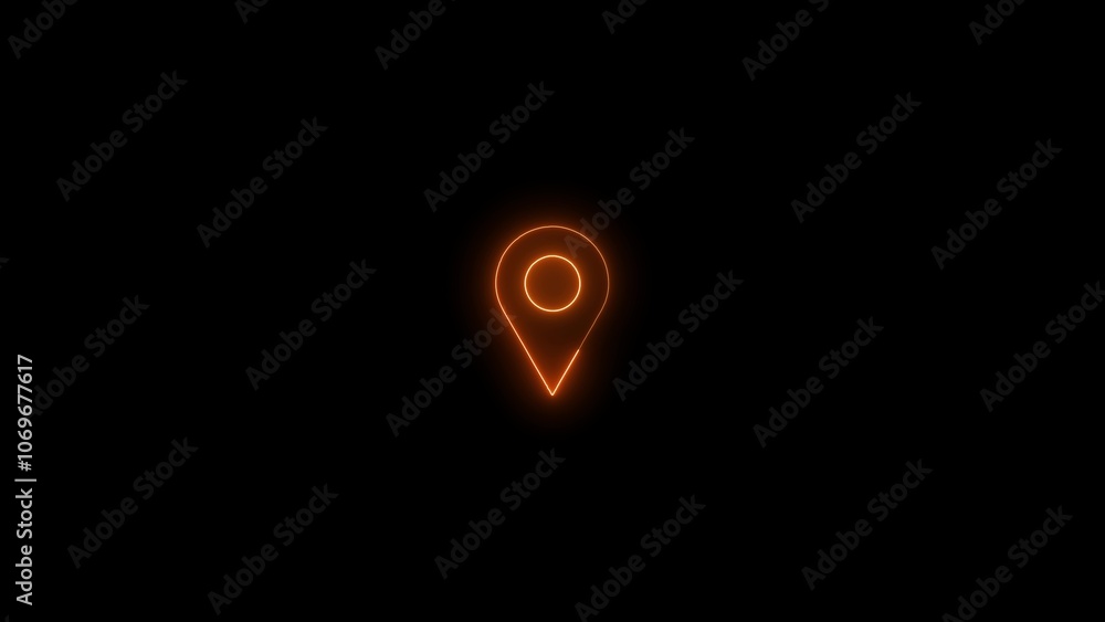 Poster illustration icon of simple forms of point of location