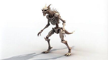 Skeletal Monster with Spiked Tail and Claws