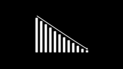 Business Growth bar chart and line graph analysis thin line icon.