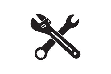 Adjustable wrench icon logo design template