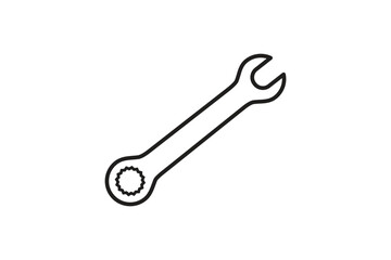 Wrench icon vector logo design template  on white background 