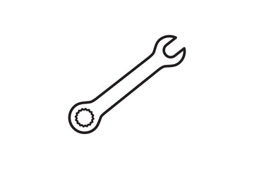Wrench icon vector logo design template  on white background 