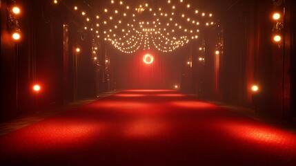 stage with red curtains